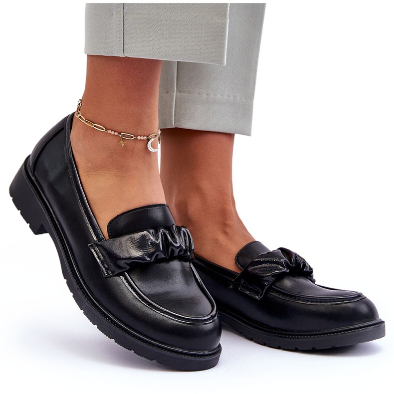 S.Barski Mocassins en cuir à thèmes noirs avec décoration S. Barski HY335 4