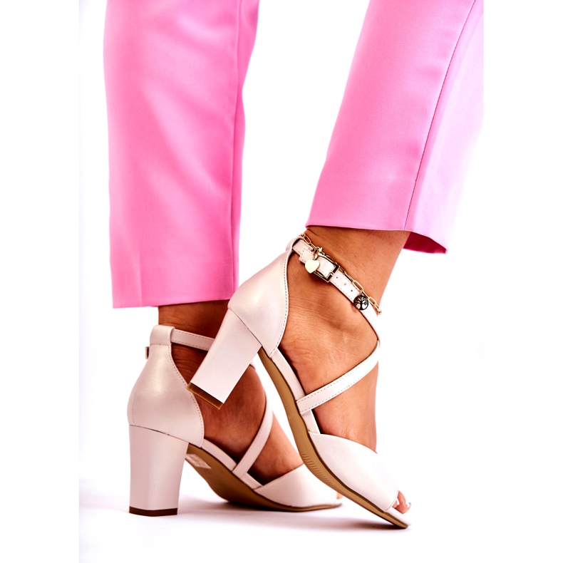 Sergio Leone Sandales sur le post Beige Pearl 4