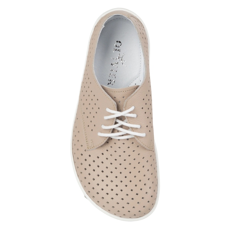 Olivier Sneakers minimalistes aux pieds nus pour femmes 1288pol beige avec blanc 2