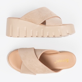 Seastar Sandales compensées femme en daim beige 1