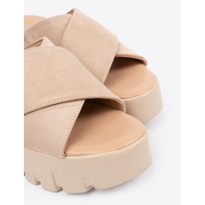 Seastar Sandales compensées femme en daim beige 2