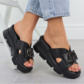 Slippers pour femmes sur les quartiers Black Vinceza 58464 le noir 1