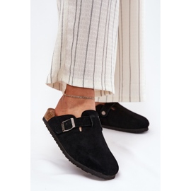 Flip en daim féminin -flops avec Big Star RR274A384 Blâme noir le noir 2