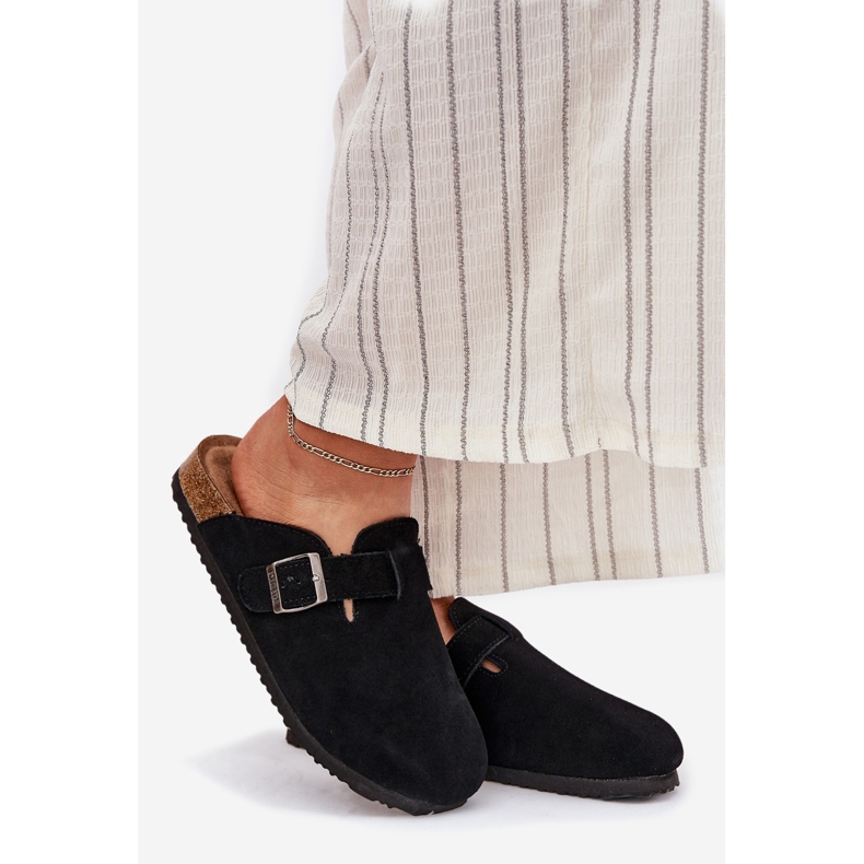 Flip en daim féminin -flops avec Big Star RR274A384 Blâme noir 1