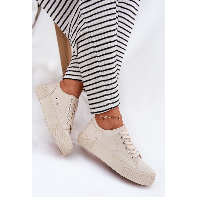 Sneakers matériels des femmes Big Star RR274407 beige 1