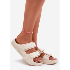 Slippers de mousse féminine avec Big Star RR274A529 Velcro Beige 1