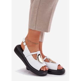 S.Barski Sandales féminines élégantes en cuir S. Barski GR51-603 Blanc blanche 1