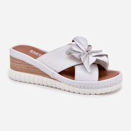 ARTIKER Corège en cuir pour femmes avec une fleur décorative Artker 54C0538 Blanc et argent 4