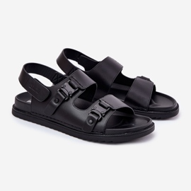 Big Star RR174086 Sandales en cuir masculin noir 1