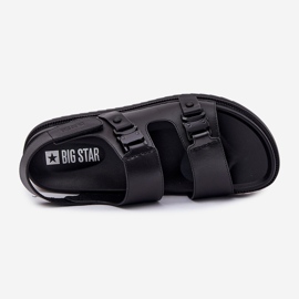 Big Star RR174086 Sandales en cuir masculin noir 2