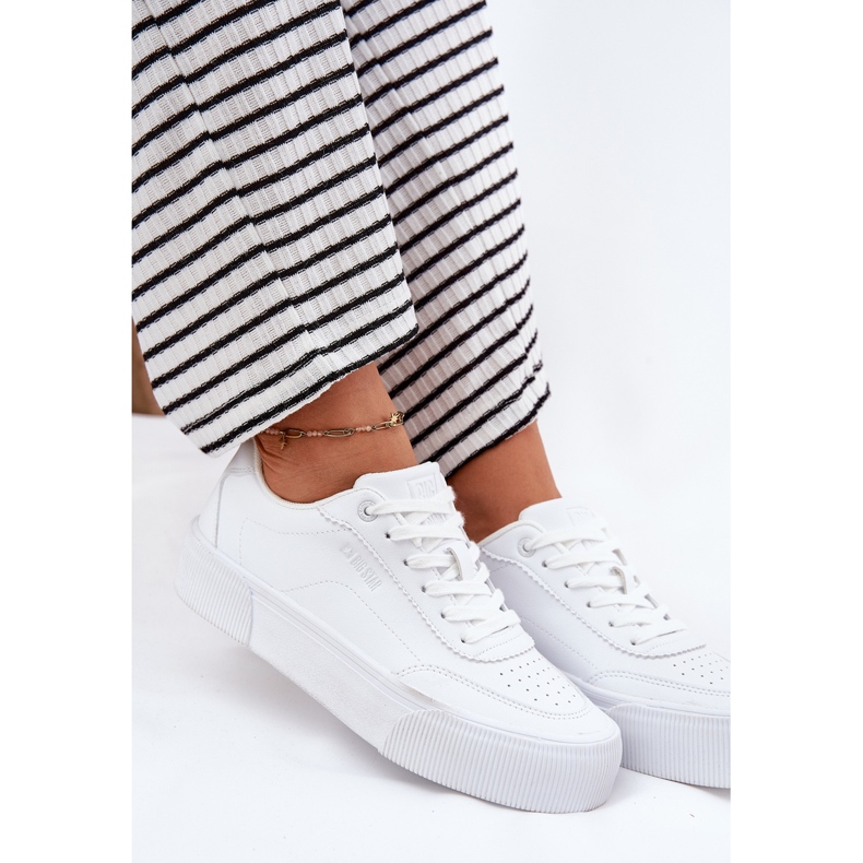 Baskets en cuir faible en cuir Big Star RR274303 blanc blanche 1