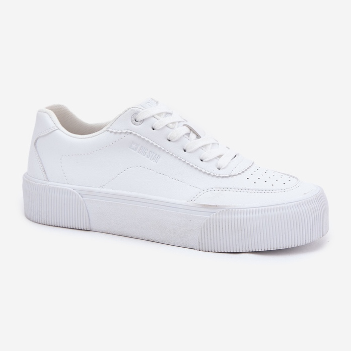 Baskets en cuir faible en cuir Big Star RR274303 blanc blanche 2