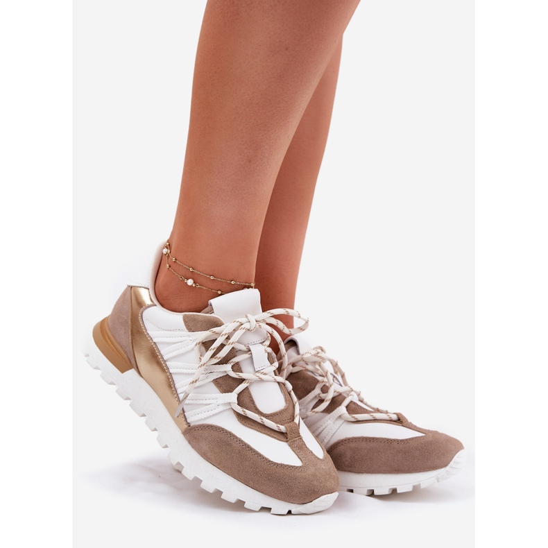 Chaussures en cuir pour femmes Artiker 56C1738 Beige-Gold 1 Chaussures en cuir pour femmes Artiker 56C1738 Beige-Gold 1