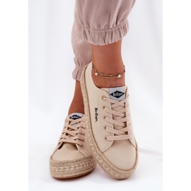 Sneakers pour femmes avec Lee Cooper LCW-25-44-3215 tresse beige 2