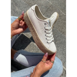 Sneakers pour femmes sur la plate-forme avec la tresse Lee Cooper LCW-25-02-3284 beige 1