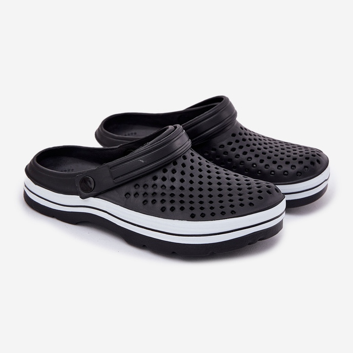 EVento Slippers de mousse pour hommes noirs 1