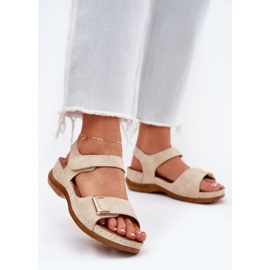 EVento Sandales féminines confortables pour les coins beige 2 EVento Sandales féminines confortables pour les coins beige 2