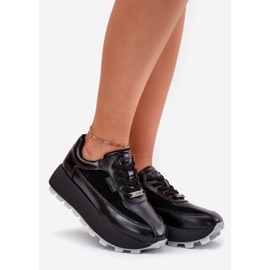 Baskets en cuir féminine sur la plate-forme noire du système Hi-Polish Big Star RR274873 le noir 1 Baskets en cuir féminine sur la plate-forme noire du système Hi-Polish Big Star RR274873 le noir 1