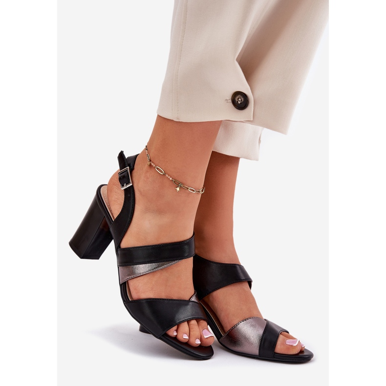 Sandales féminines sur le Post Sergio Leone SK866 le noir 1