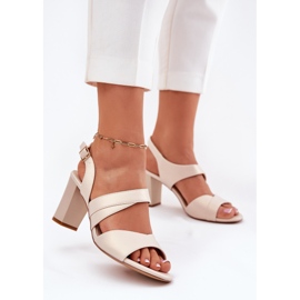 Sandales féminines sur le Sergio Leone Sk866 Bege Habile beige 2