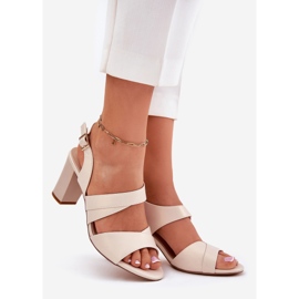 Sandales féminines sur le Sergio Leone Sk866 Bege Habile beige 1