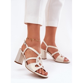 Sandales à thèmes hautes pour femmes Sergio Leone SK884 Pearl beige 2