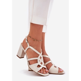 Sandales à thèmes hautes pour femmes Sergio Leone SK884 Pearl beige 1