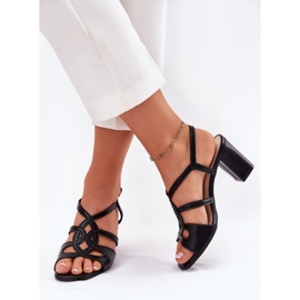 Sandales à thèmes hautes pour femmes Sergio Leone Sk884 Black le noir 2