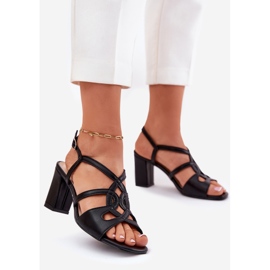 Sandales à thèmes hautes pour femmes Sergio Leone Sk884 Black le noir 1