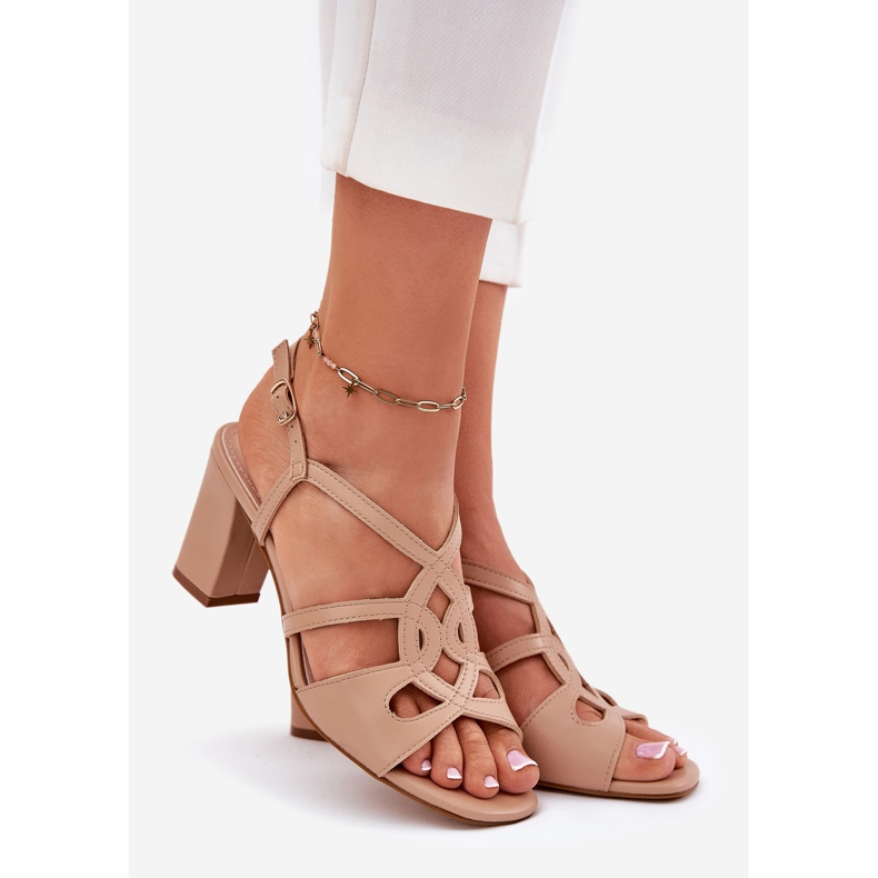 Talons des femmes avec Sergio Leone SK884 Bege beige 1