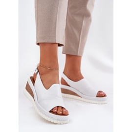 ARTIKER Sandales en cuir pour femmes pour un coin Artker 56C0918 blanc 2
