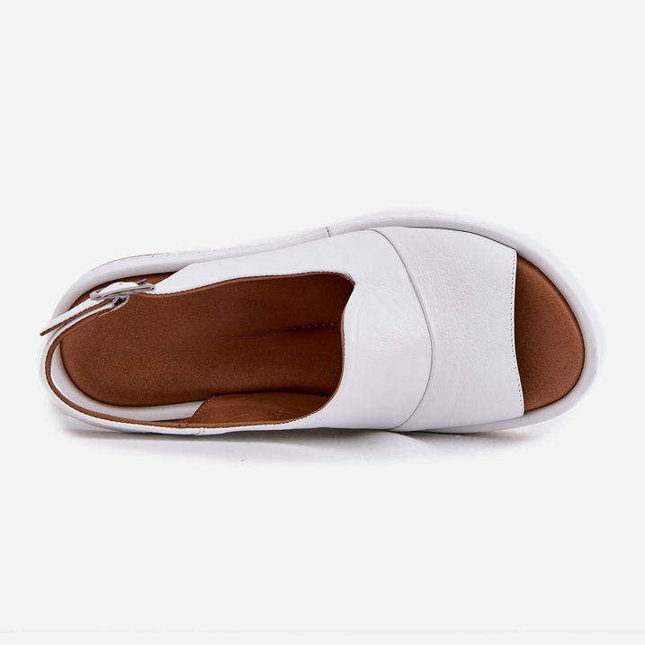 ARTIKER Sandales en cuir pour femmes pour un coin Artker 56C0918 blanc 1