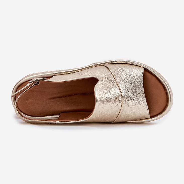 ARTIKER Sandales en cuir féminin pour un wedge artker 56c0920 or doré 2