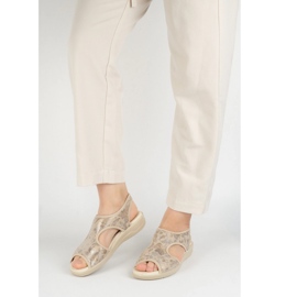 Vriston Chaussures pour femmes Sandales flexibles Comfoot Emma Beige Shiny sans 1
