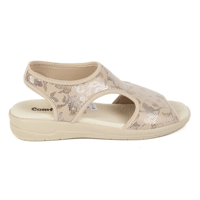 Vriston Chaussures pour femmes Sandales flexibles Comfoot Emma Beige Shiny sans 2