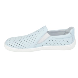 Olivier Barefoot Femme's Minimalist Openwork Cuir Shoes Slip -in bleu 3
