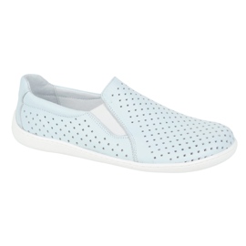 Olivier Barefoot Femme's Minimalist Openwork Cuir Shoes Slip -in bleu 4