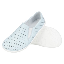 Olivier Barefoot Femme's Minimalist Openwork Cuir Shoes Slip -in bleu 6