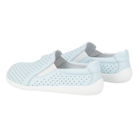 Olivier Barefoot Femme's Minimalist Openwork Cuir Shoes Slip -in bleu 7