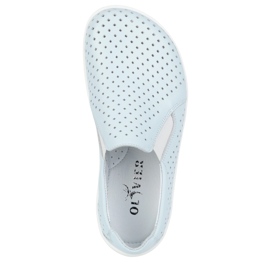 Olivier Barefoot Femme's Minimalist Openwork Cuir Shoes Slip -in bleu 8