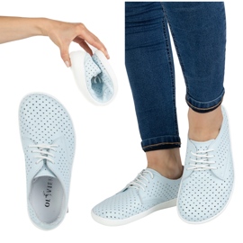Olivier Barefoot Women's Minimalist Openwork Shoes 1288pol Blue bleu 2
