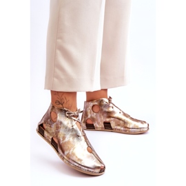 Bottines en Cuir Léger Maciejka 03426-42 Doré d'or 1