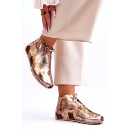 Bottines en Cuir Léger Maciejka 03426-42 Doré d'or 2