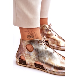 Bottines en Cuir Léger Maciejka 03426-42 Doré d'or 3