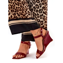 Sandales pour femmes peintes pour coins bordeaux rouge 1 Sandales pour femmes peintes pour coins bordeaux rouge 1