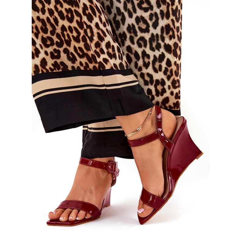 Sandales pour femmes peintes pour coins bordeaux rouge 1