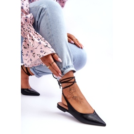 Ballerines liées aux femmes Sandales noires le noir 4