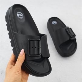 Les tongs de plage de piscine pour femmes sur la plate-forme Black News 8800 noir 1