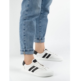 Chaussures en cuir pour femmes Joker Blackorwhite White - Sneakers minimalistes Olivier blanche 1