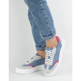 Olivier Baskets en cuir pour femmes sur la plate-forme N1202S4 bleu 1 Olivier Baskets en cuir pour femmes sur la plate-forme N1202S4 bleu 1